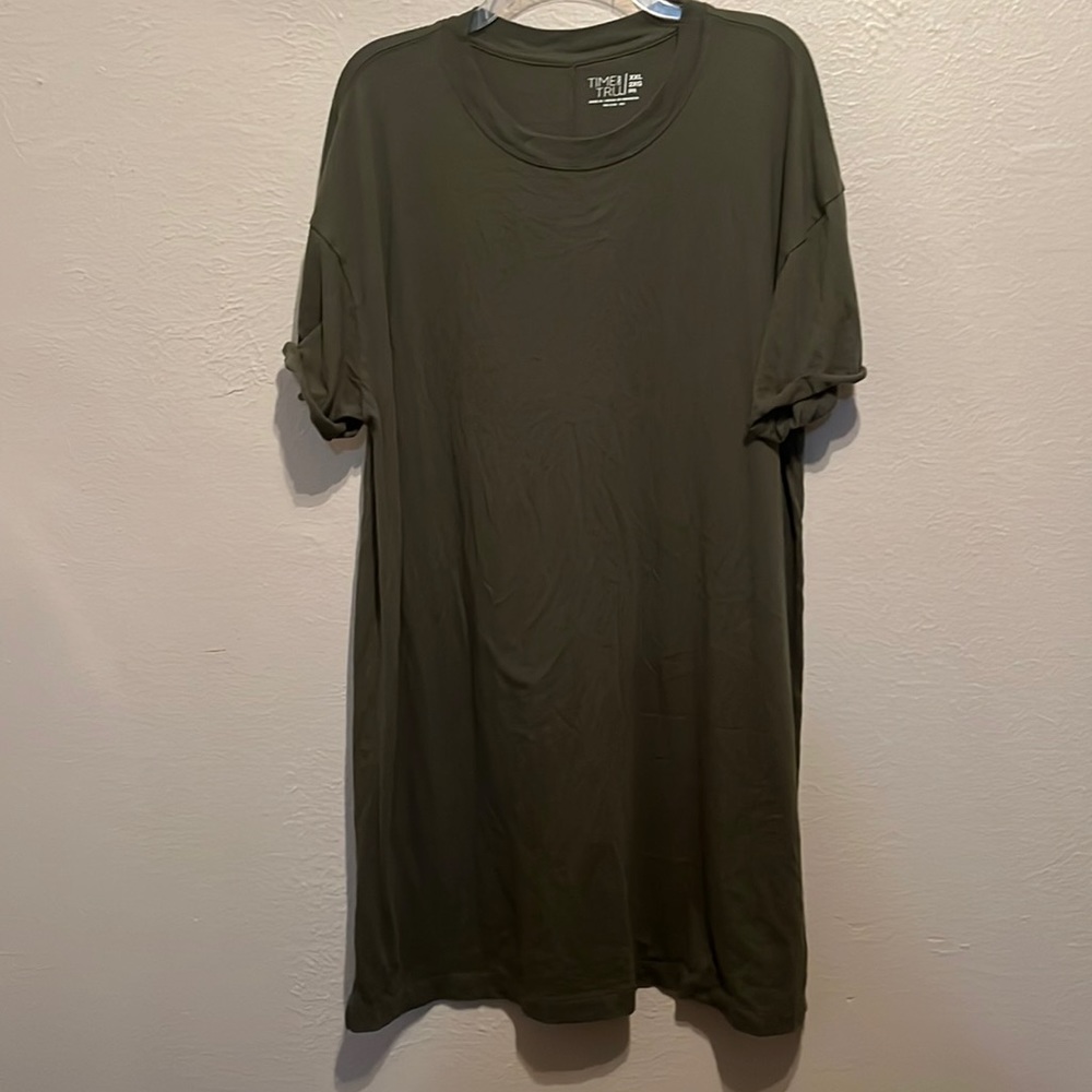 Olive Green Army Green T-Shirt Casual Dress